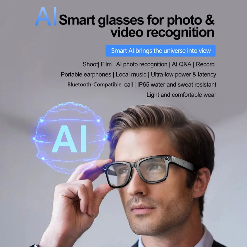 Multifunction AI Smart Glasses HD Video Recording Bluetooth-compatible Music Eyeglasses